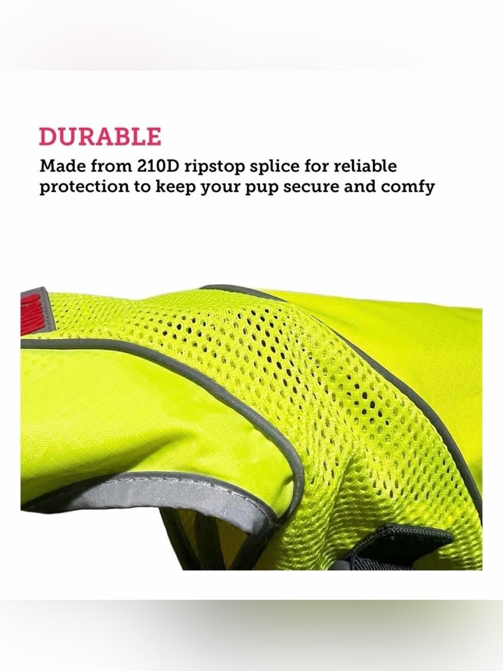 KONG Sport Mountain Polyster Dog Safety Vest, Neon Yellow, Large - Picture 4 of 6